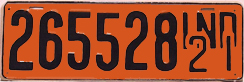 1921 License Plate
