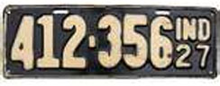 1927 License Plate
