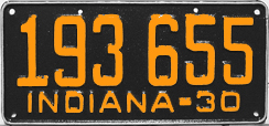1930 License Plate