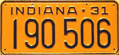 1931 License Plate