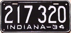 1934 License Plate