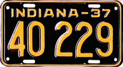 1937 License Plate