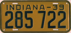 1939 License Plate