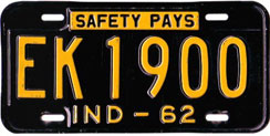 1962 License Plate