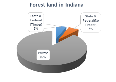 Forest land in Indiana