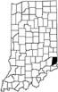 Dearborn County locator map