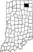 Noble County locator map