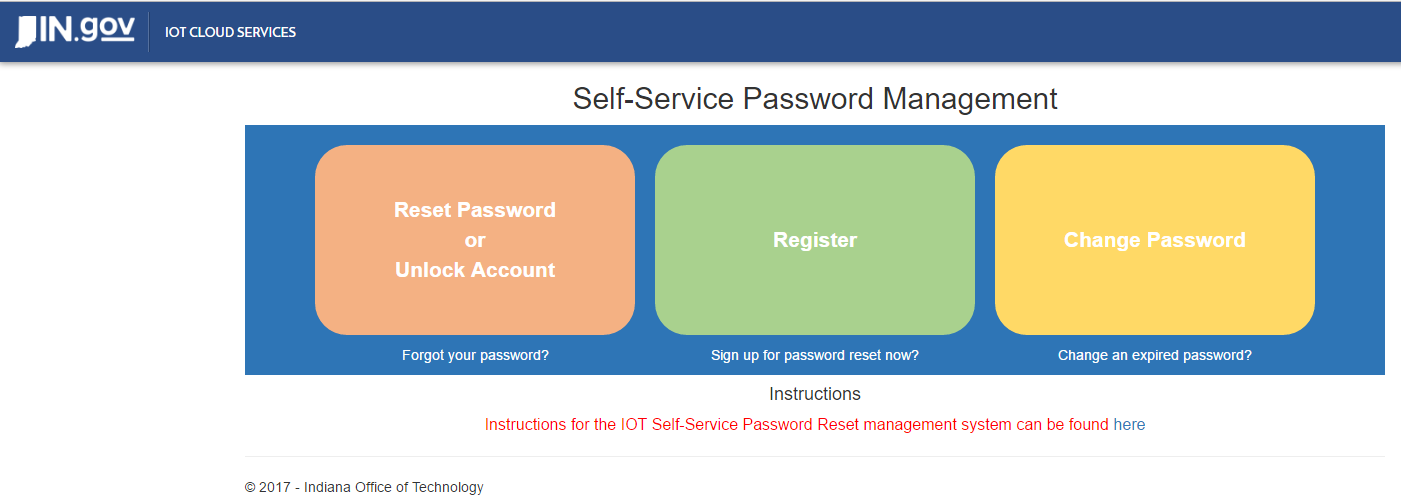 Self-service password management site image. 