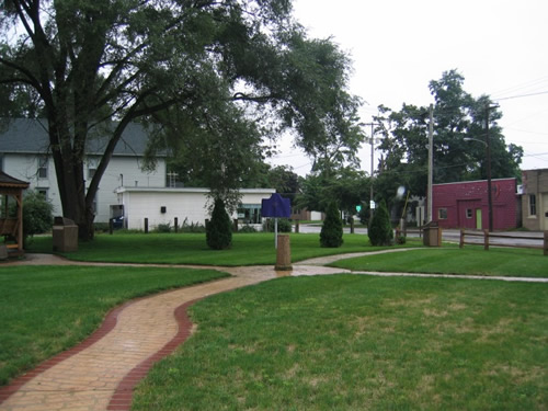 Despite the weather, about forty people attended the dedication ceremony.