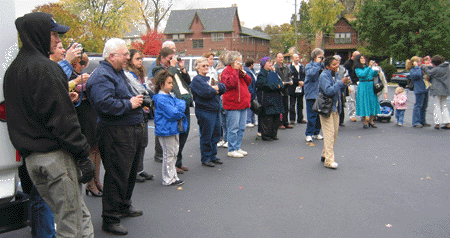 A nice crowd gathered for the ceremony at 55 Johnson Avenue, Irvington.