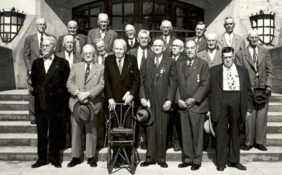 Members of the 159th Indiana Volunteers attend a Reunion, c. 1950's. 