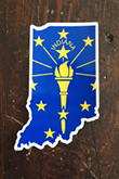 Indiana State Flag Sticker Hoosier Proud