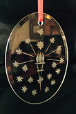 Indiana torch and stars bevel ornament