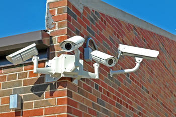 Cameras on exterior of building
