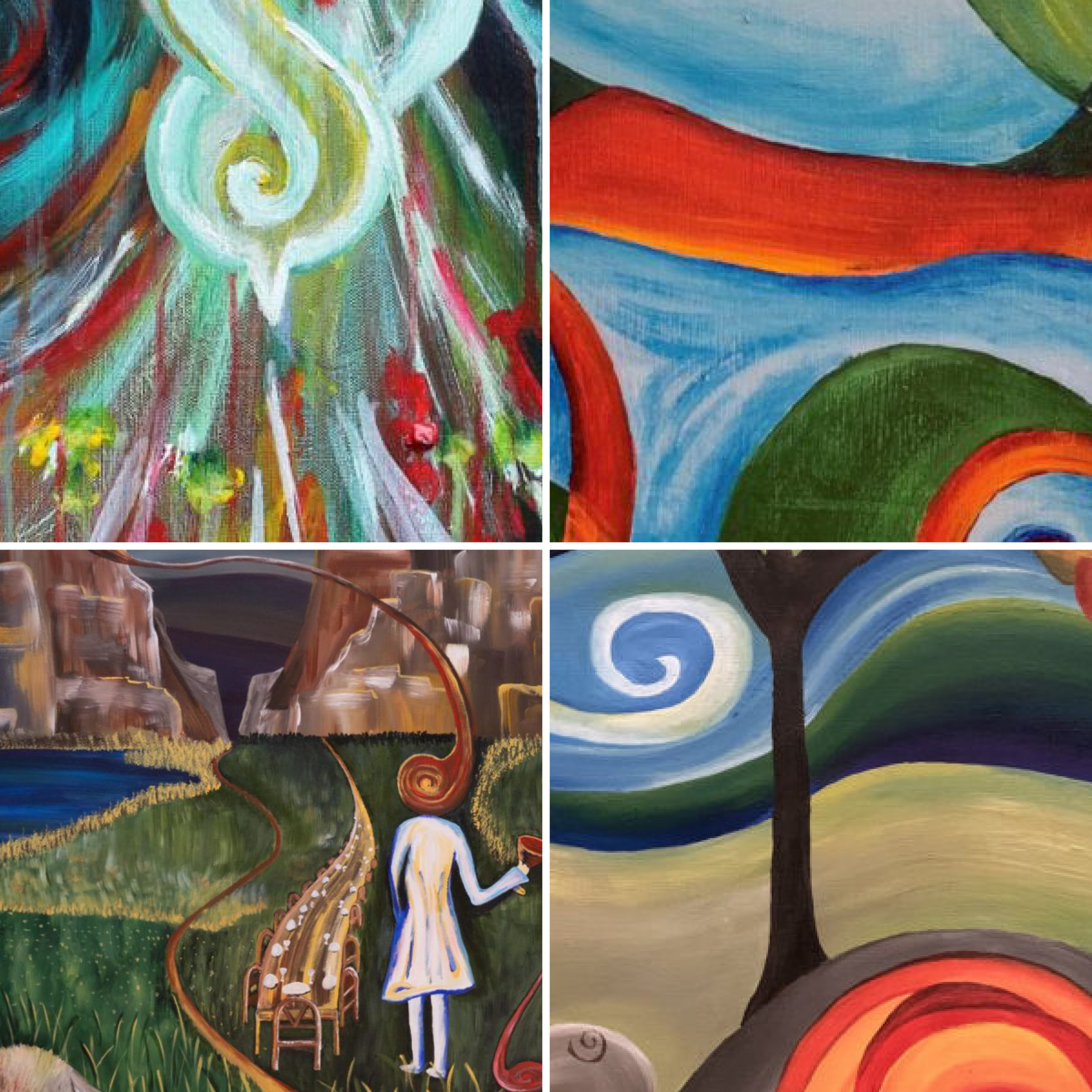 Collage of four paintings