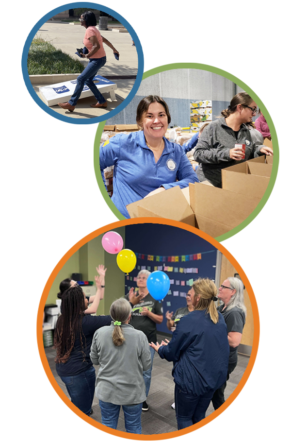 photos of BMV employees at the awards ceremony and Field Day