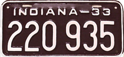1933 License Plate