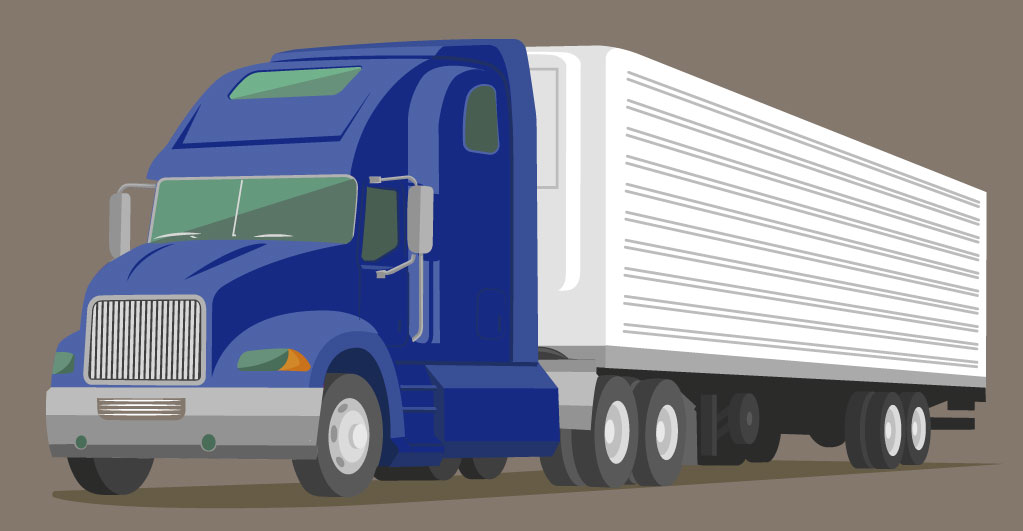 vector graphic of a semi truck