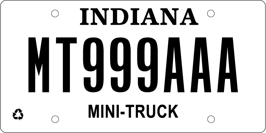 mini truck license plate example