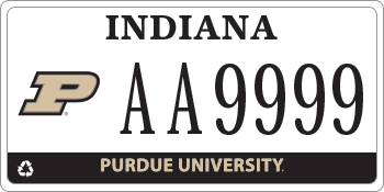 Purdue University license plate