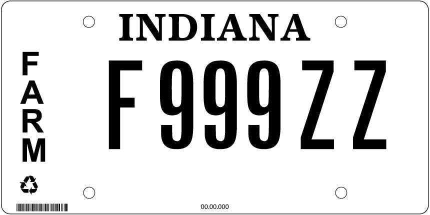 farm vehicle plate