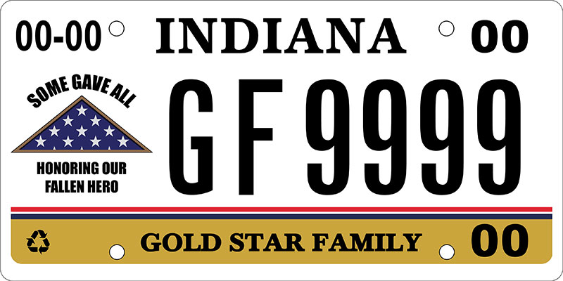 Gold Star Family military license plate