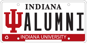 Indiana University license plate
