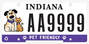 Pet Friendly Services of Indiana license plate
