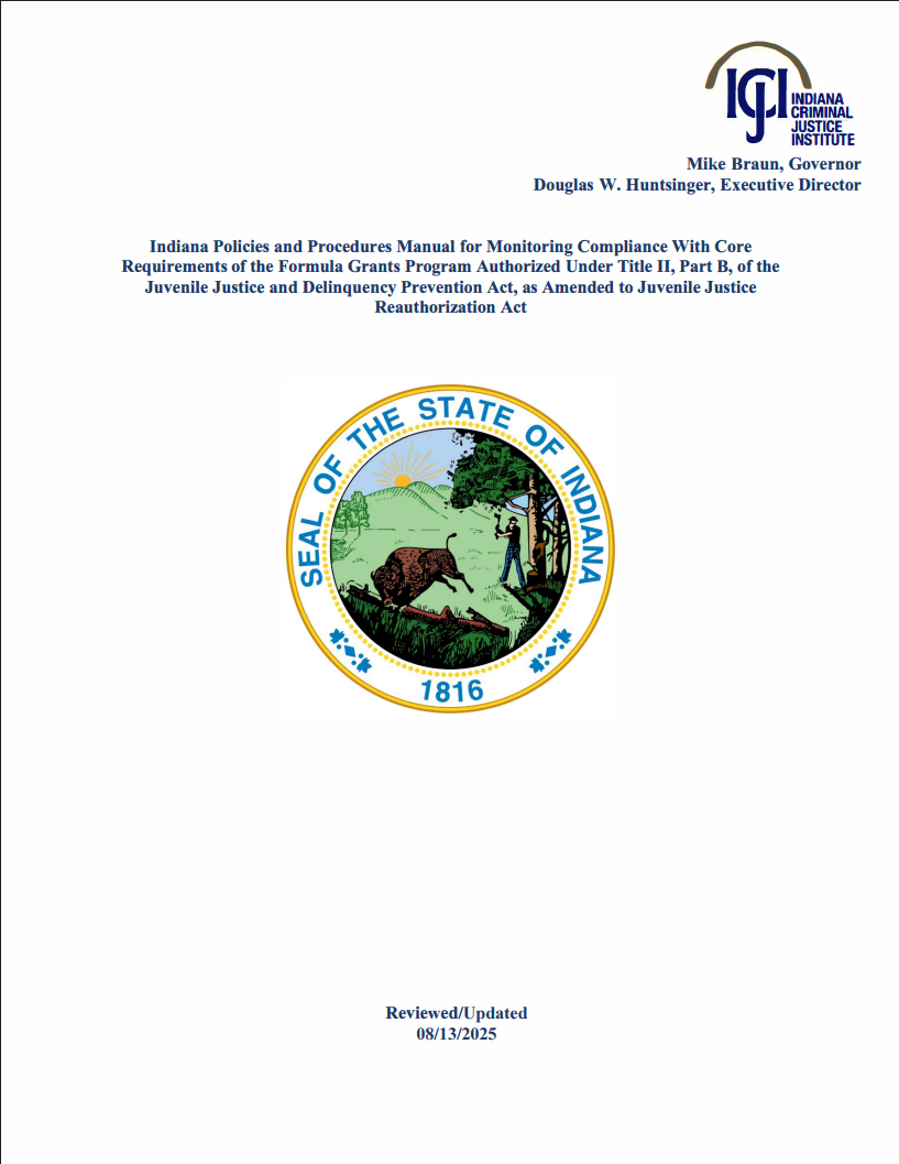 Cover page for JJRA Compliance Manual