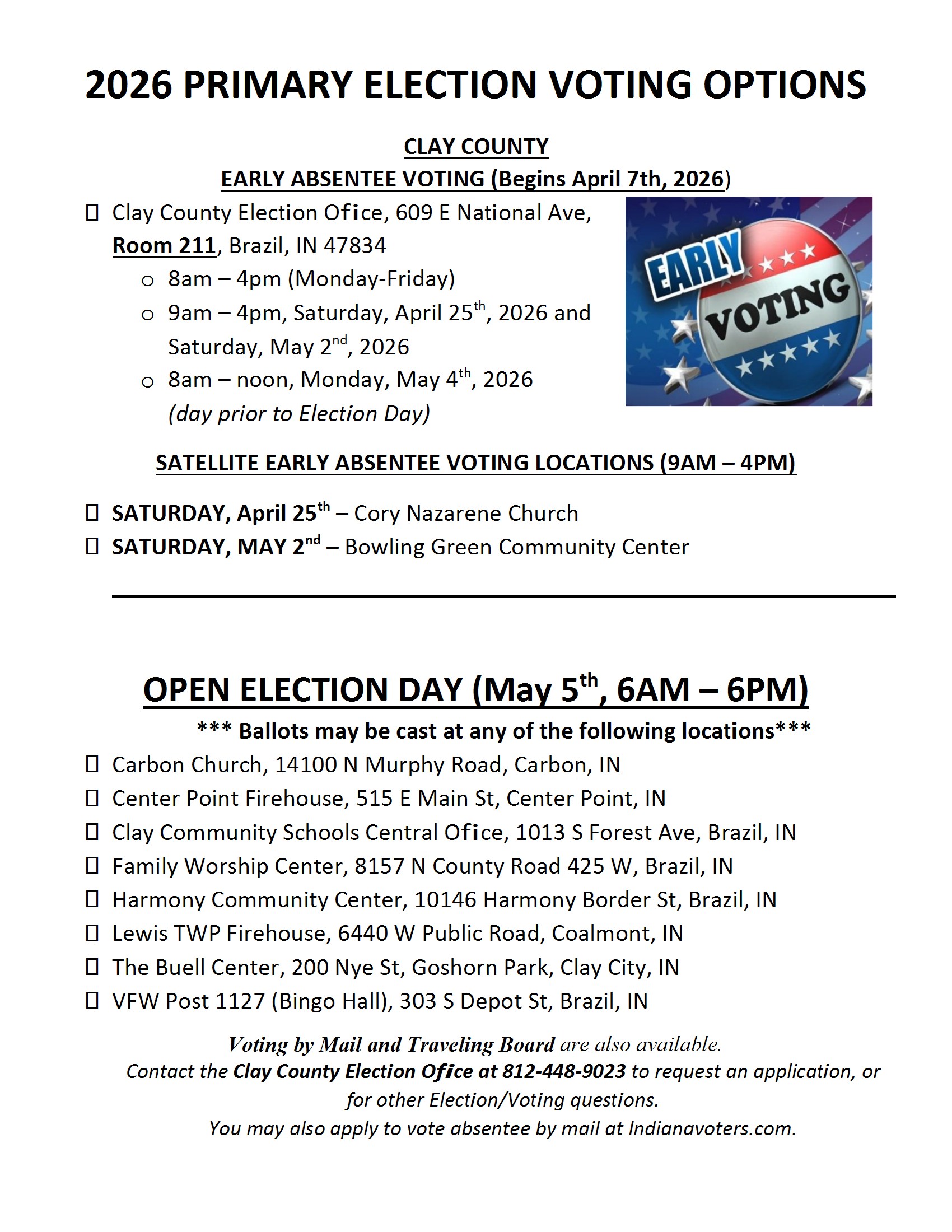 Primary Election Voting Options