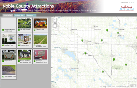 Noble County Attractions Map