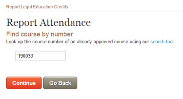 Screen shot of course search