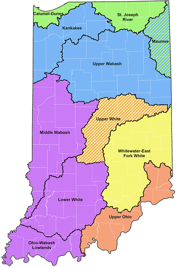 Map showing service areas
