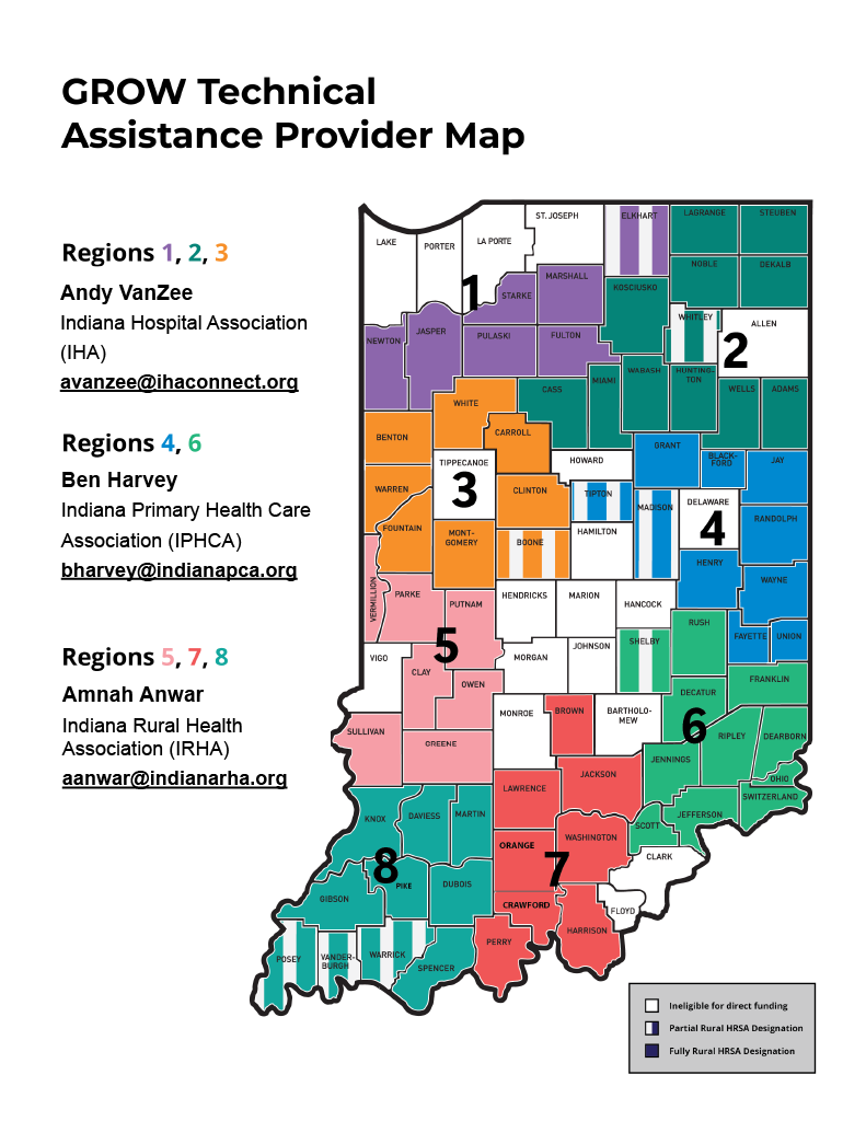 GROW Technical Assistance Map and Contacts