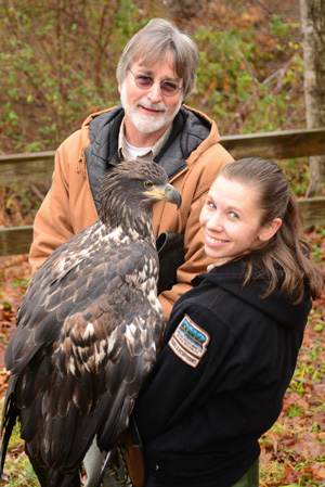 Eagle with Patoka Lake Staff Eagle with Patoka Lake Staff