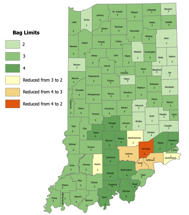 Map showing where county quotas have changed.