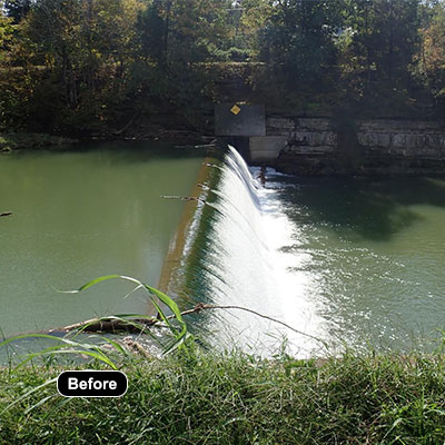 river with dam