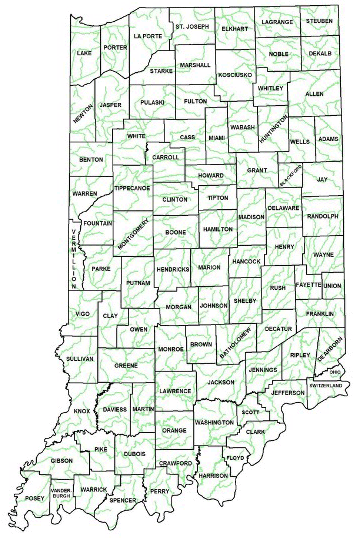 Map of Indiana riparian corridors