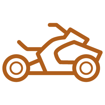 icon of three wheel motorcycle