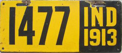 1913 License Plate