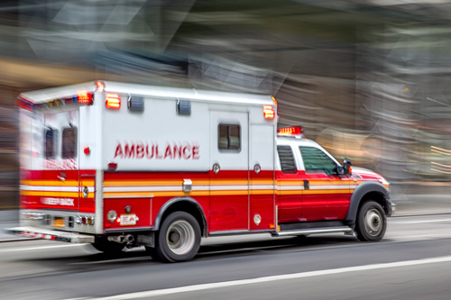 Ambulance moving fast