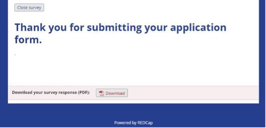 redcap success message