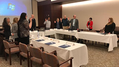Februrary was the month of Swearing In Commissioners 