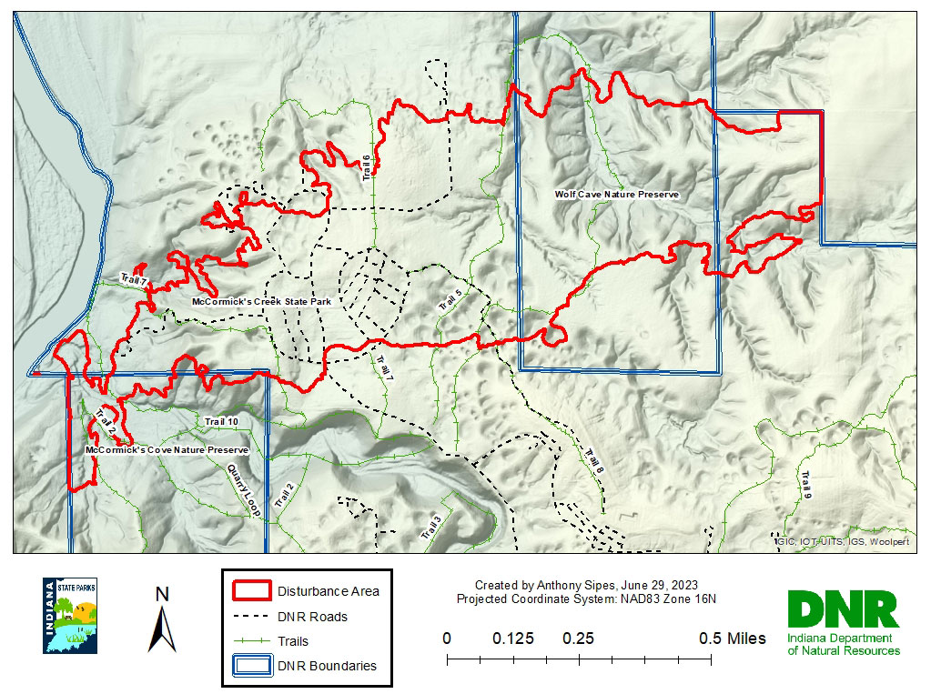 Map of tornado damage