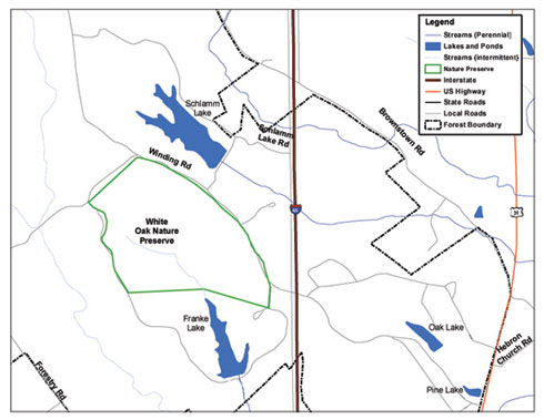 Map of nature preserve