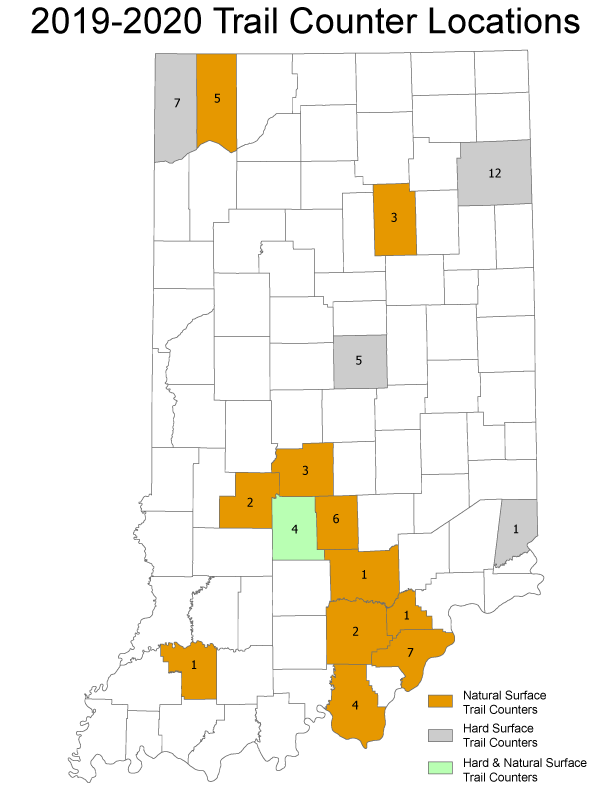 2019-2020 Trail counter locations