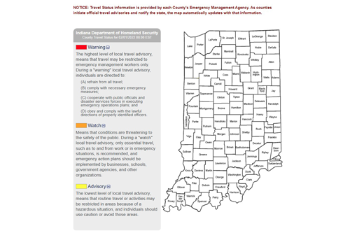 Map of Indiana counties
