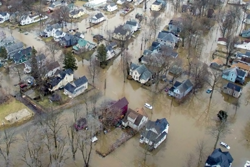 Town flooded