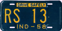 1958 License Plate