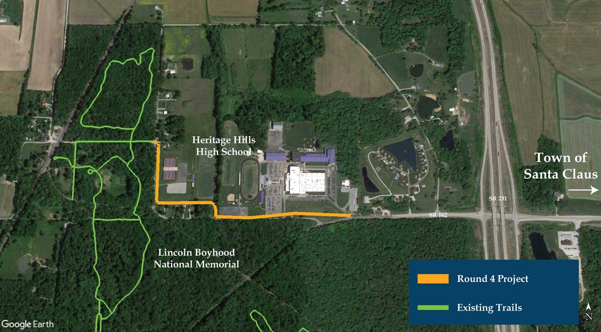 Map of trail near Lincoln State Park